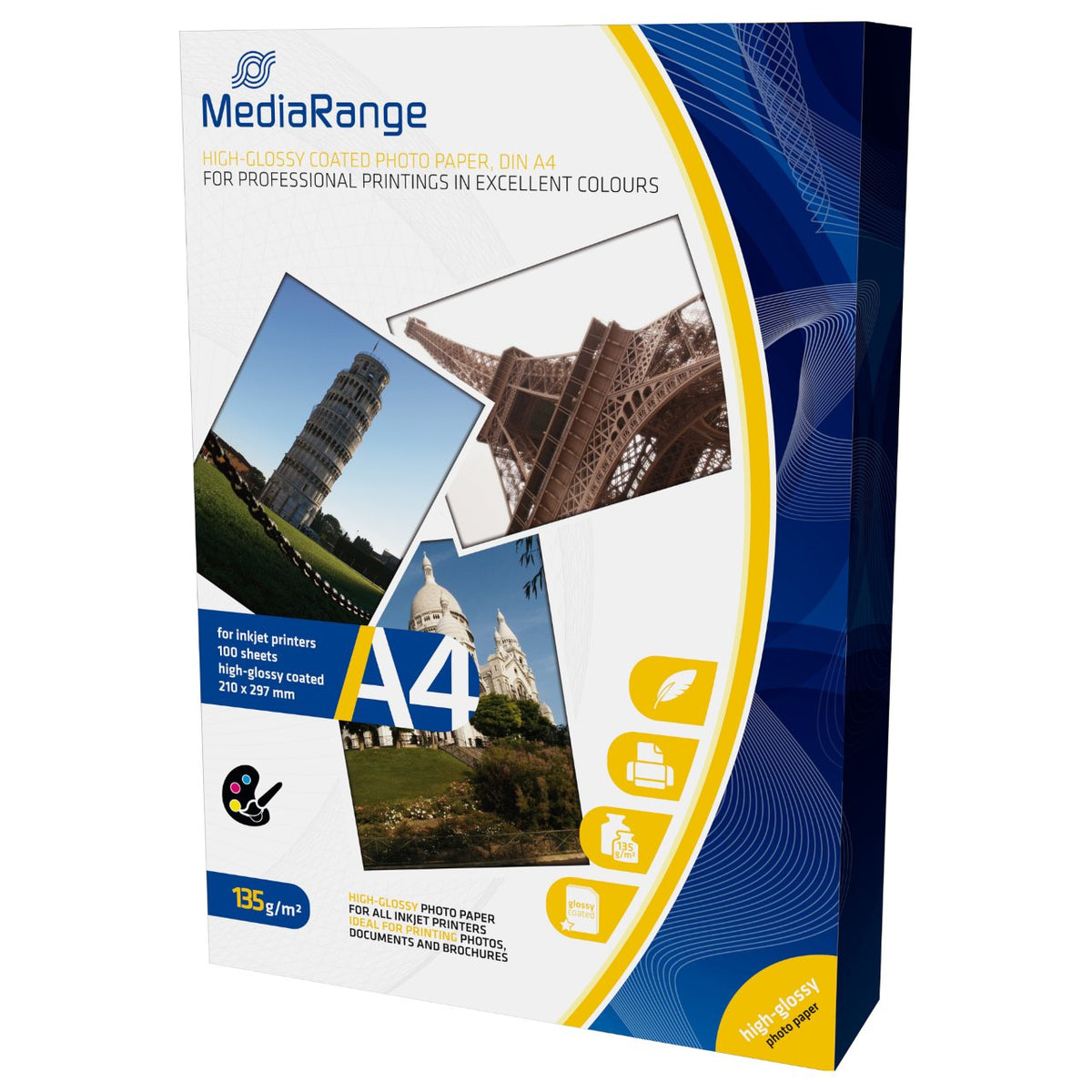 MediaRange Foto Papier hochglänzend A4 135g 100 Blatt