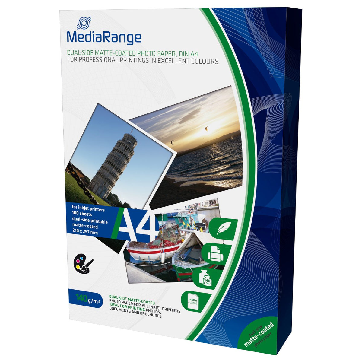 MediaRange Foto Papier matt coated A4 140g 100 Blatt Dual