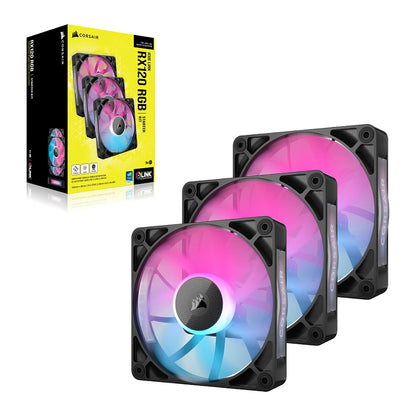 Corsair ICUE LINK RX120 RGB Black 3-pack 120mm Housing Fans