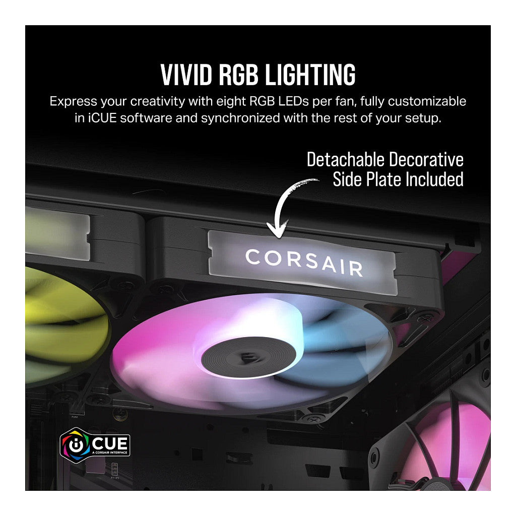 Corsair ICUE LINK RX120 RGB Black 3-pack 120mm Housing Fans
