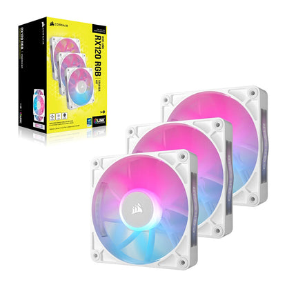 Corsair Fan 120x120x25 RX120 RGB ICUE Link White Triple