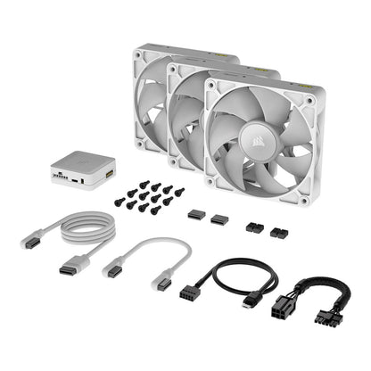 Corsair Fan 120x120x25 RX120 RGB ICUE Link White Triple