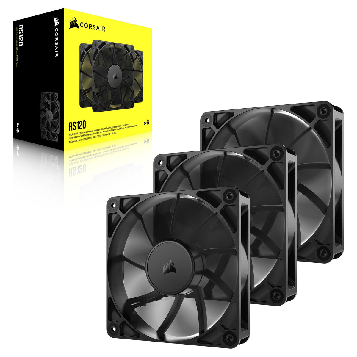 Corsair RS Series 120 PWM Fan 3-pack 120mm Black