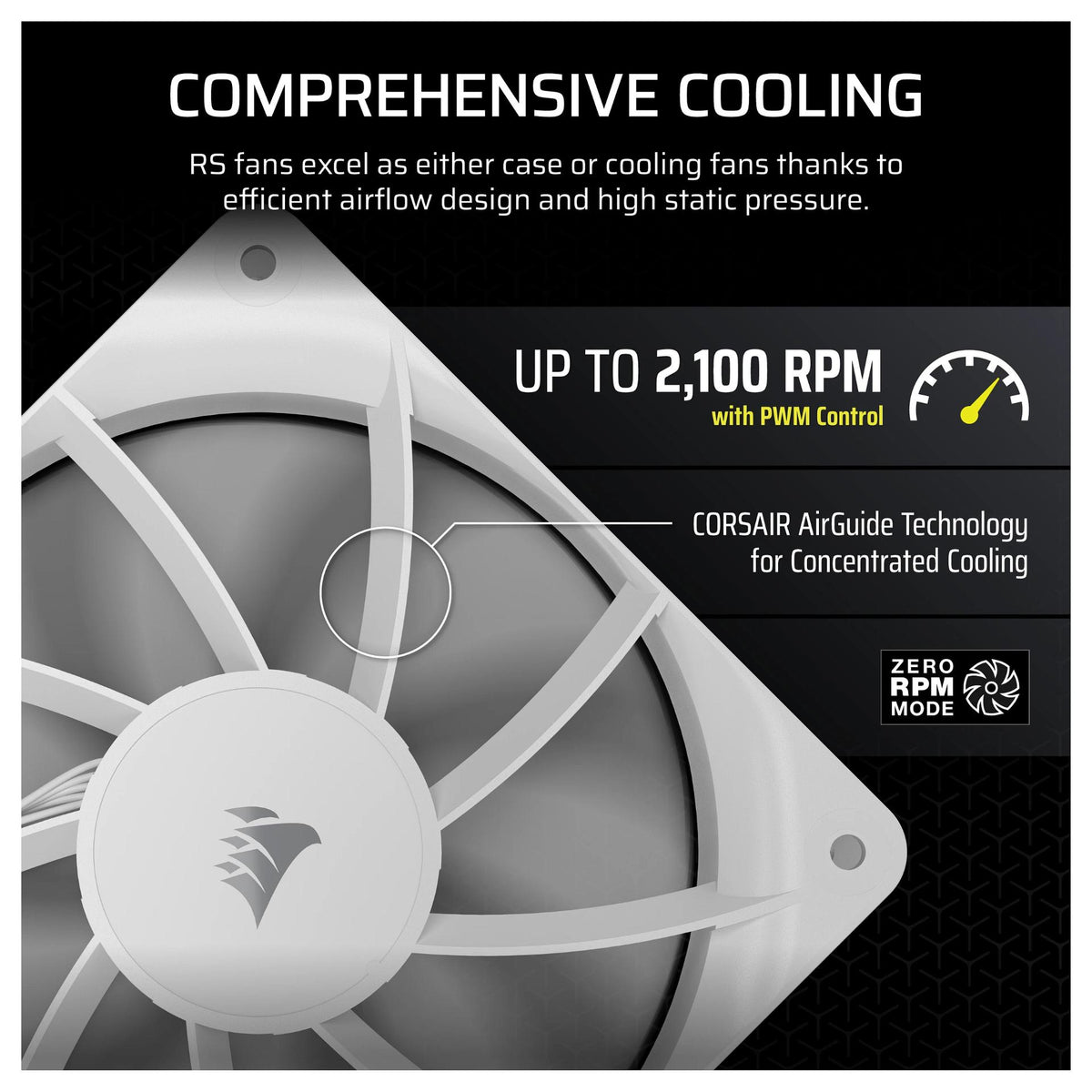 Corsair RS Series 120 PWM Fan 3-pack 120mm White