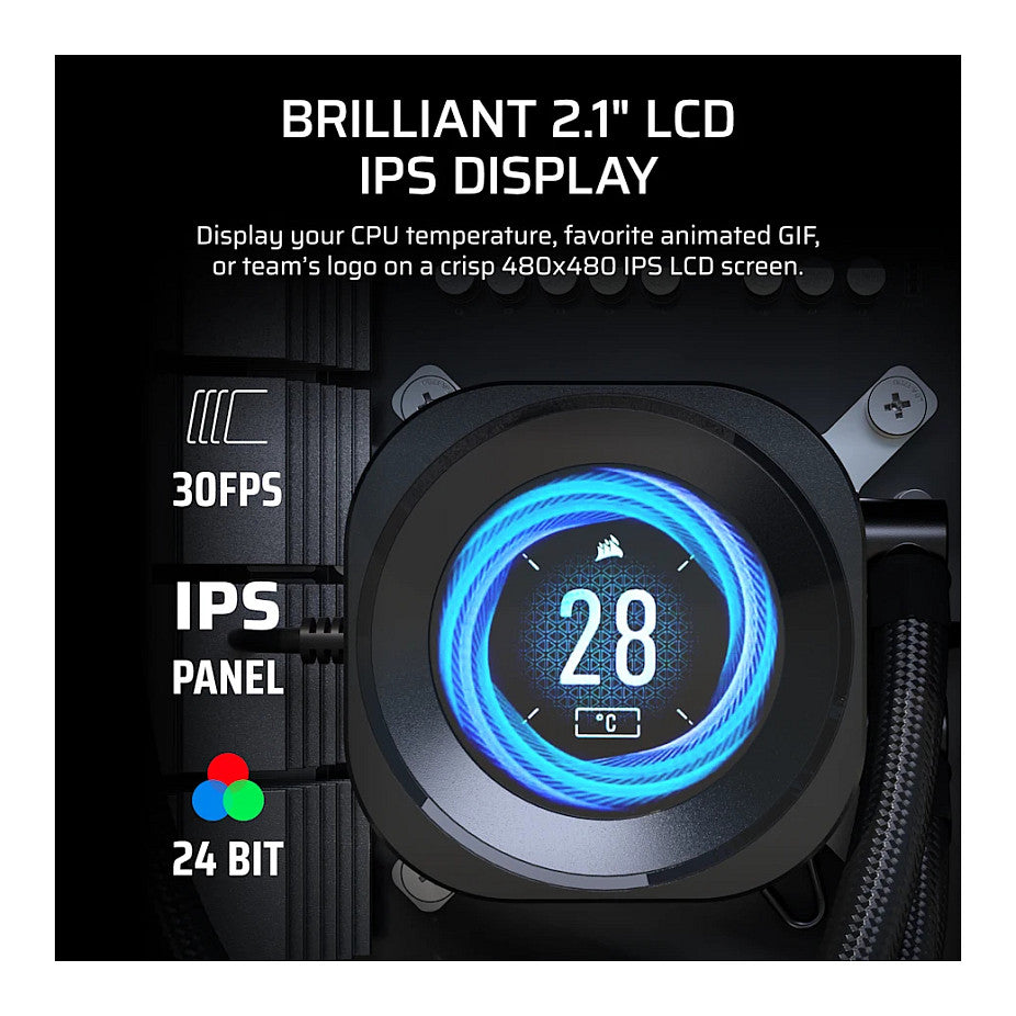K CORSAIR NAUTILUS 360 RS LCD Black AiO Water Cooling