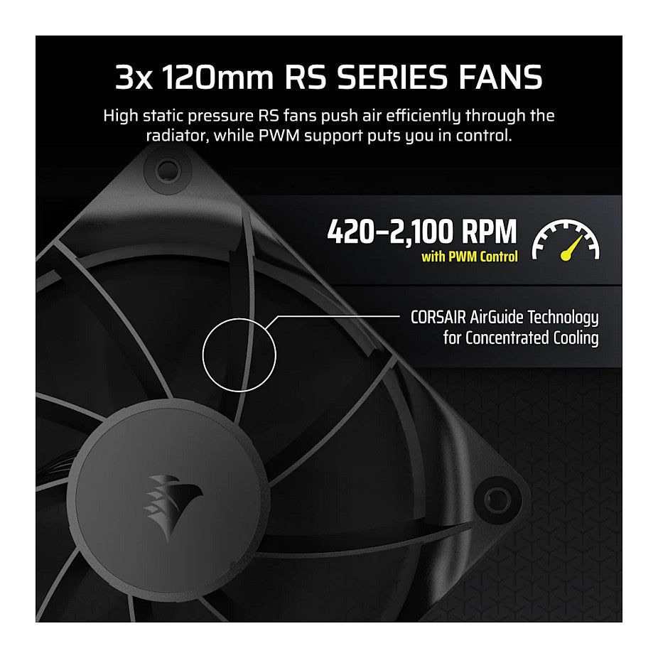 K CORSAIR NAUTILUS 360 RS LCD Black AiO Water Cooling