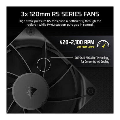K CORSAIR NAUTILUS 360 RS LCD Black AiO Water Cooling