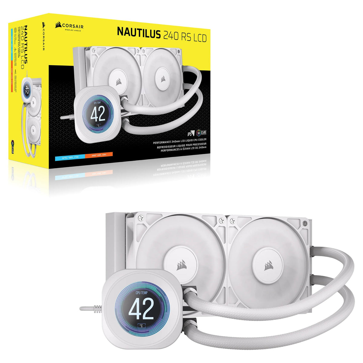 K Corsair WAK Nautilus 240 LCD White 240mm Radiator