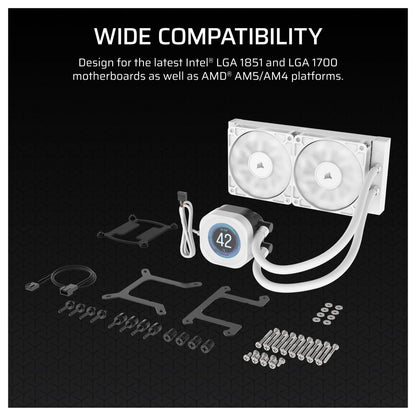 K Corsair WAK Nautilus 240 LCD White 240mm Radiator