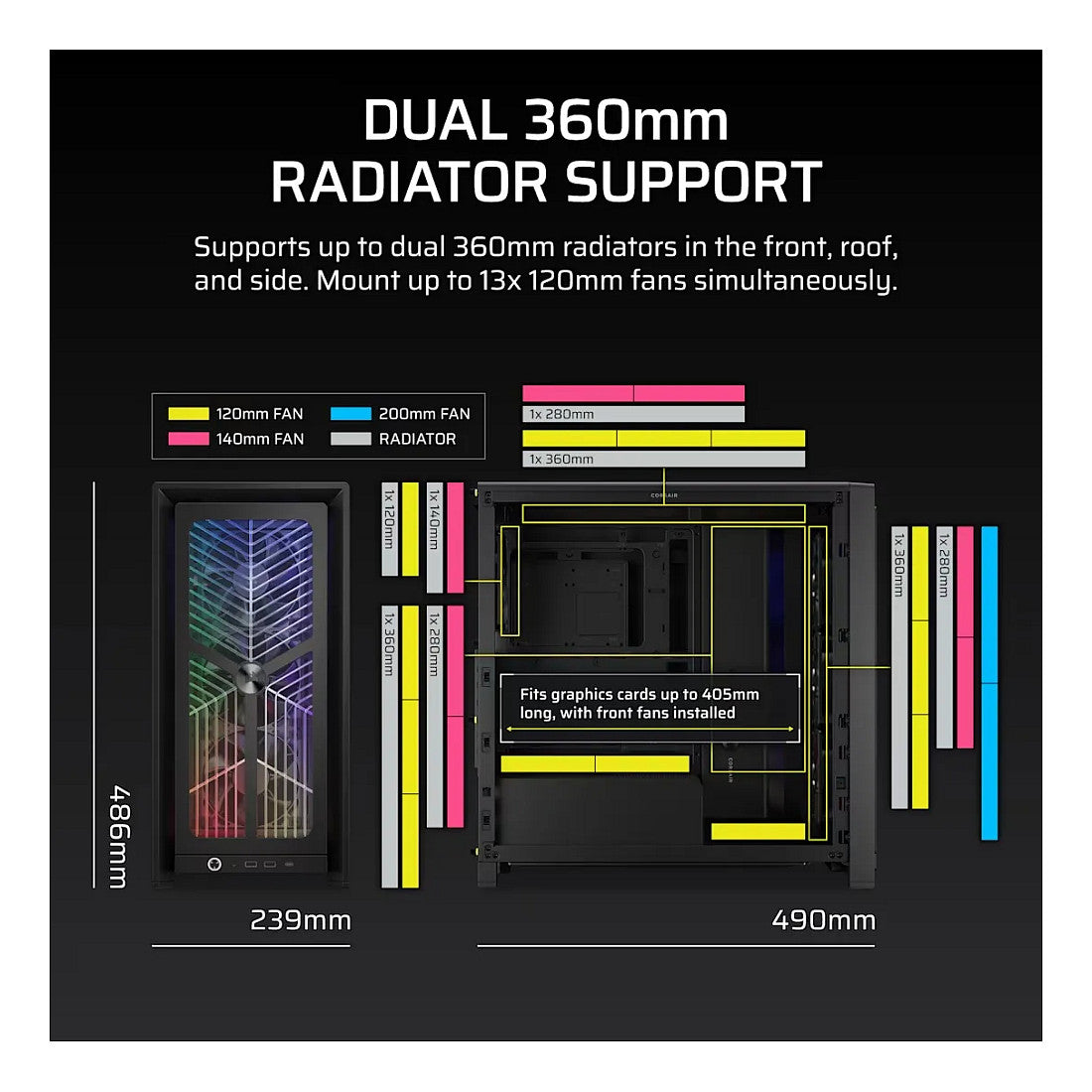 Corsair Frame 4000X RS Mid-Tower Case - Black