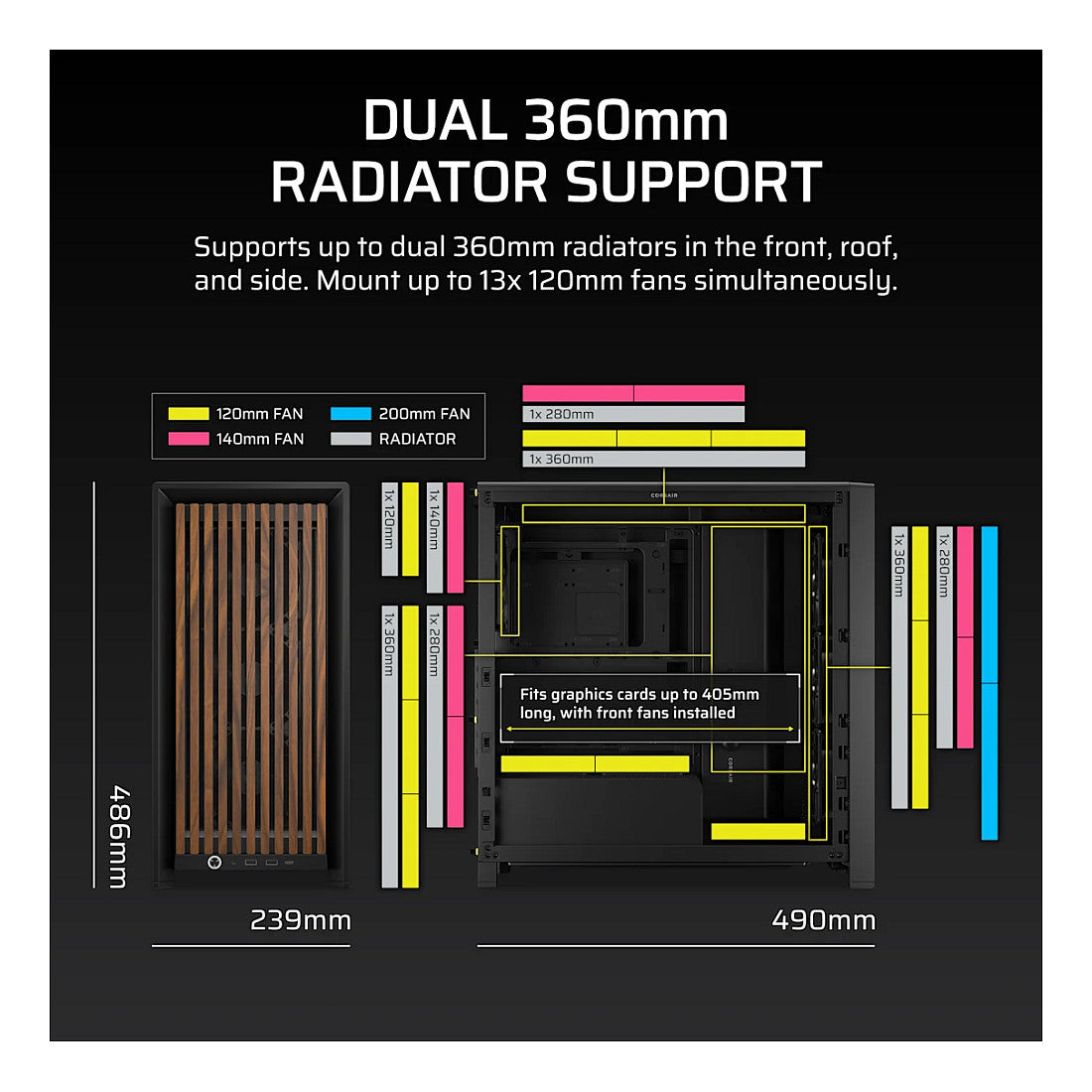 Corsair Frame 4000D RS - Midi-Tower Gaming - E-ATX - Side Panel with Window (Tempered Glass)
