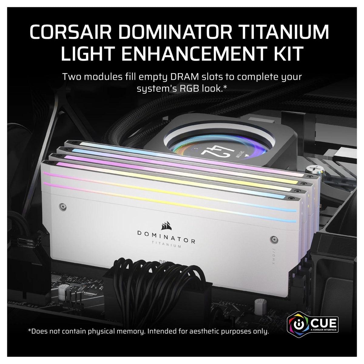 K Corsair DOMINATOR Titanium Light Enhancement Kit, RGB LED, White Heatsink Functional LEDs, no DRAM ICs (CMPLEKIT2W)