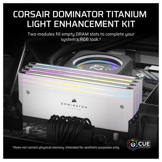 K Corsair DOMINATOR Titanium Light Enhancement Kit, RGB LED, White Heatsink Functional LEDs, no DRAM ICs (CMPLEKIT2W)