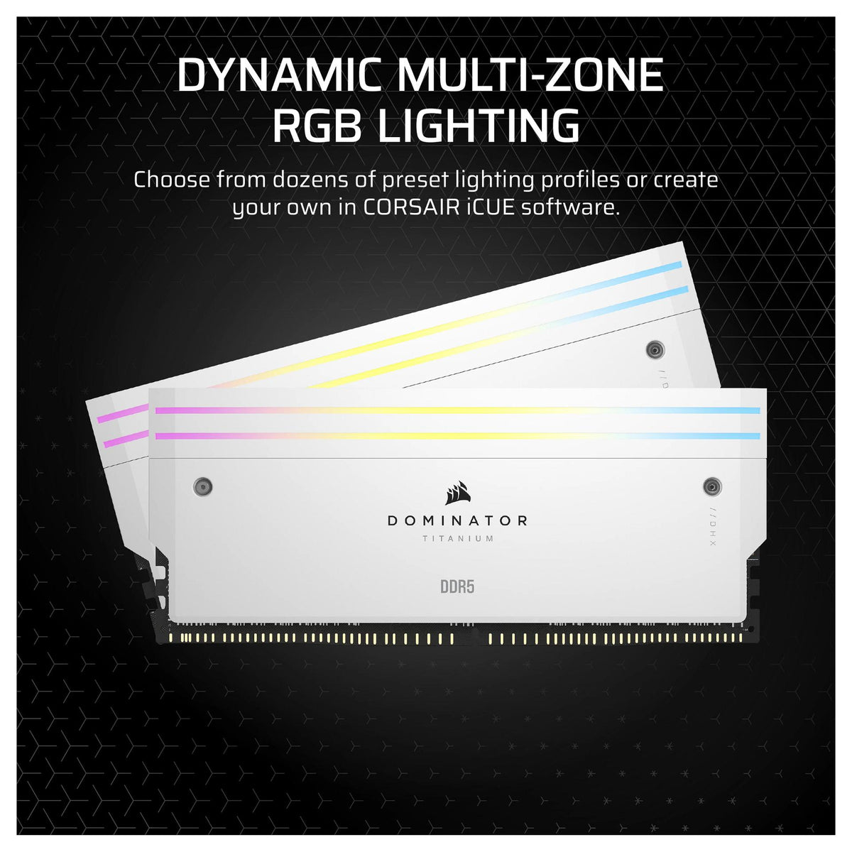 K Corsair DOMINATOR Titanium Light Enhancement Kit, RGB LED, White Heatsink Functional LEDs, no DRAM ICs (CMPLEKIT2W)
