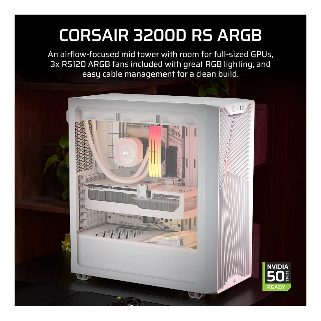 Corsair 3200D RS ARGB Mid tower ATX Side panel with window (tempered glass)