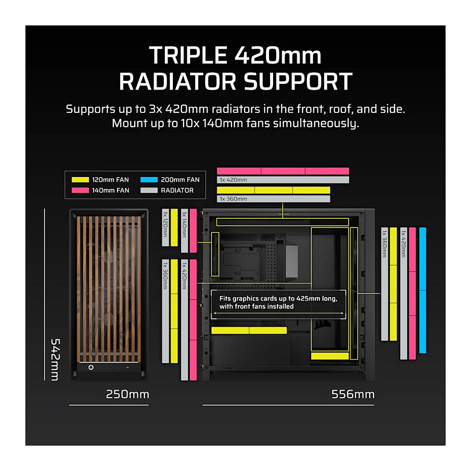 CORSAIR Geh FRAME 5000D Wood RS Performance Black/Walnut