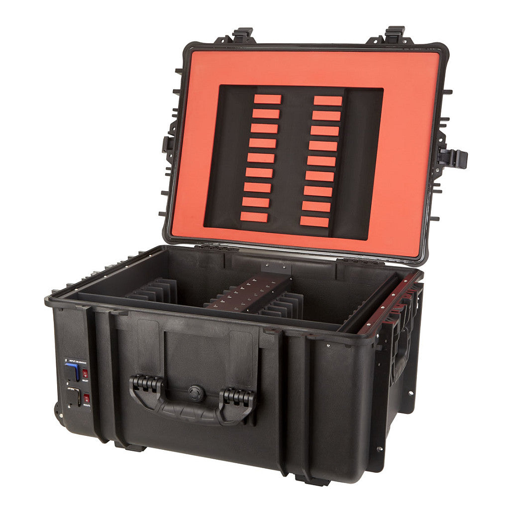 DEQSTER KT16C-PD (Schnellladefunktion) für 16 iPads, nur laden, Schwarz/Orange, 16 in 1, 1,8m, USB-C PD, 10-744121