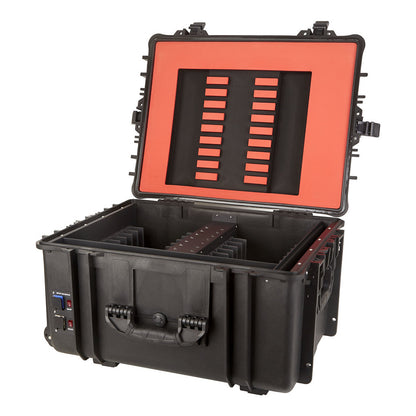 DEQSTER KT16C-PD (Schnellladefunktion) für 16 iPads, nur laden, Schwarz/Orange, 16 in 1, 1,8m, USB-C PD, 10-744121