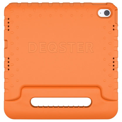 Deqster Kids Case Tablethülle & Schutzglas f. iPad 10./11.Gen Kindersicher & robust, Integrierte Stylus-Halterung, 9H Displayschutzglas, Orange
