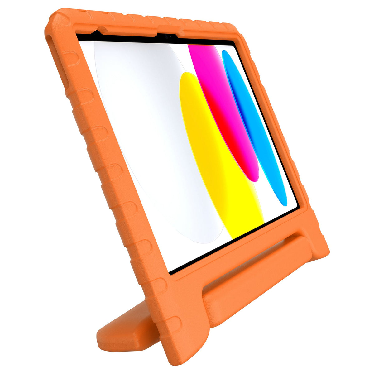 Deqster Kids Case Tablethülle & Schutzglas f. iPad 10./11.Gen Kindersicher & robust, Integrierte Stylus-Halterung, 9H Displayschutzglas, Orange