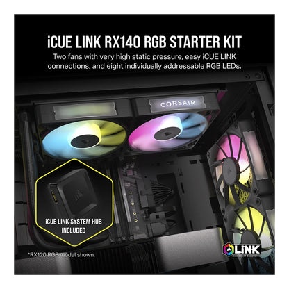 Corsair Fan 140x140x25 RX140 RGB ICUE Link Dual Kit