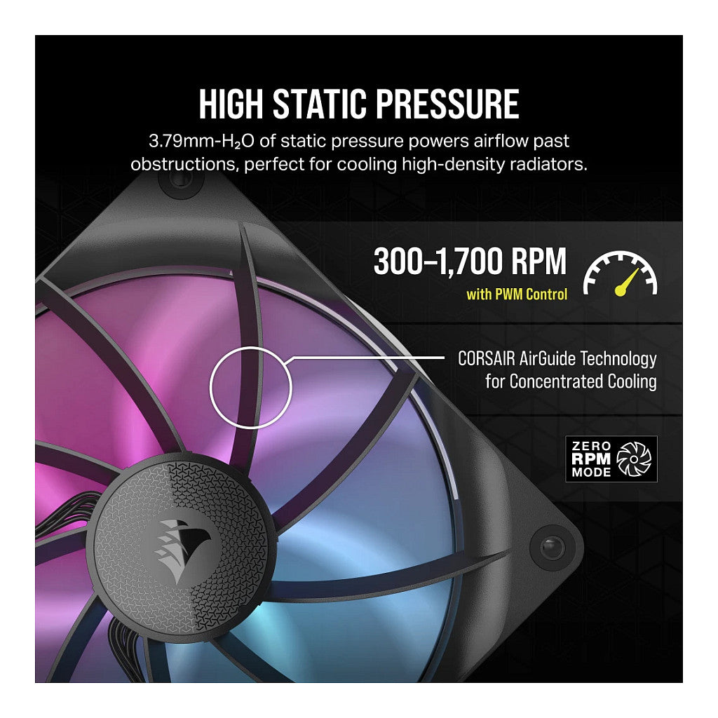 Corsair Fan 140x140x25 RX140 RGB ICUE Link Dual Kit