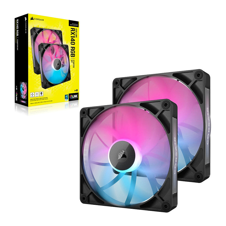 Corsair Fan 140x140x25 RX140 RGB ICUE Link Dual Kit