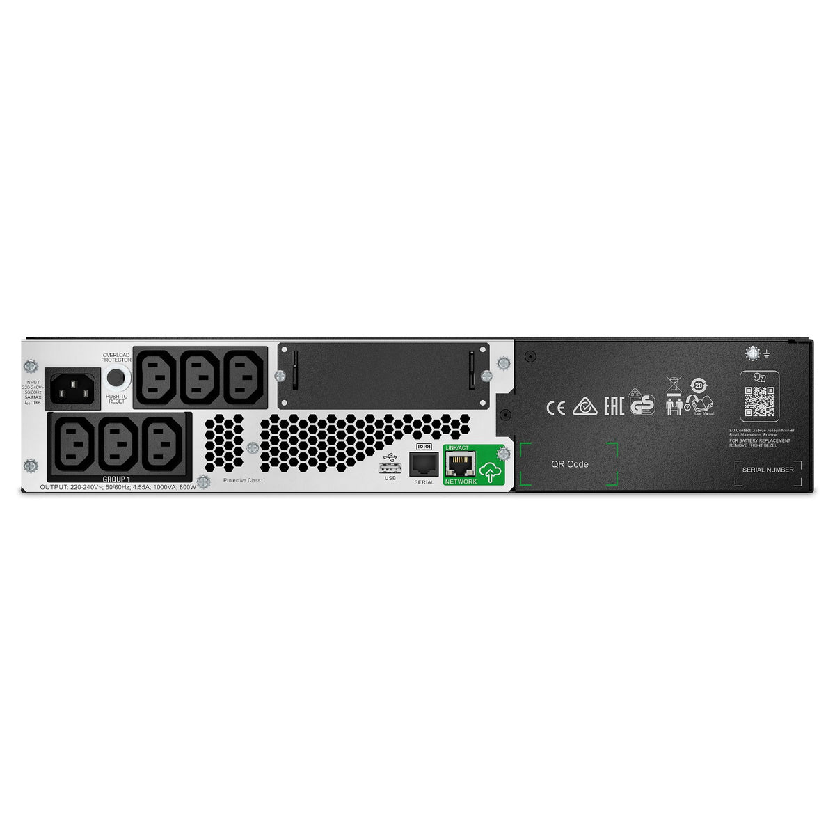 APC Smart-UPS Li-Ion 1000VA Short Depth with SmartConnect UPS Rack AC 230V 800Watt 1000VA 1-phase RS-232 USB oc 6 2U Black