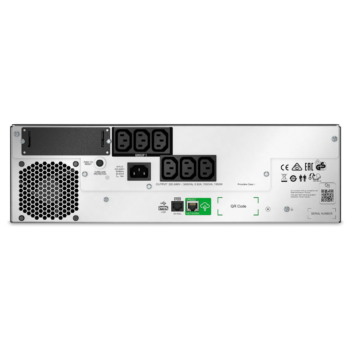 APC Smart-UPS Li-Ion 1500VA Short Depth with SmartConnect UPS Rack AC 230V 1,35 kW 1500VA 1-phase RS-232 USB oc 6 3U