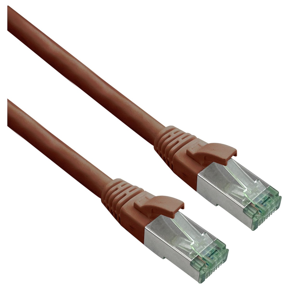 helos Patchkabel Cat.6a Superflex Cat.7 Rohkabel GHMT AWG 26/7 braun 15,0m