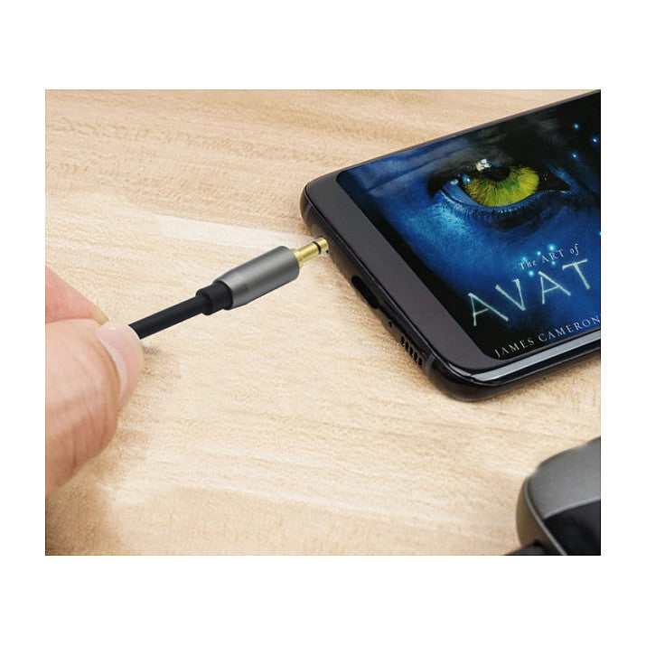 helos Anschlusskabel, Klinke 3,5mm Stecker/Stecker 3 Pin, PREMIUM, 0,5m, schwarz