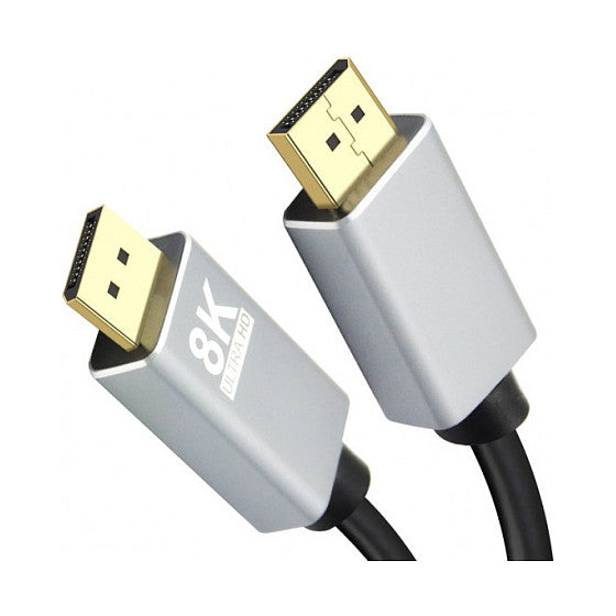 helos Anschlusskabel, DisplayPort Stecker/Stecker, PREMIUM 8K, 2,0m, schwarz