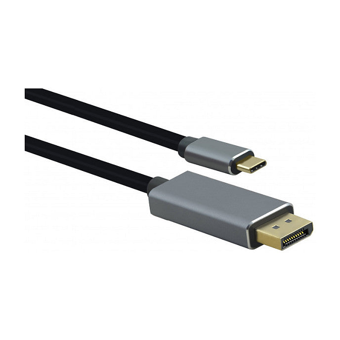 helos Anschlusskabel, USB 3.1 Type-C St./DisplayPort St, PREMIUM, 1,8m, schwarz