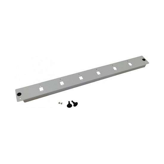 helos LWL 19" Breakoutbox Frontplatte 6-Fach Blende unbestckt, grau