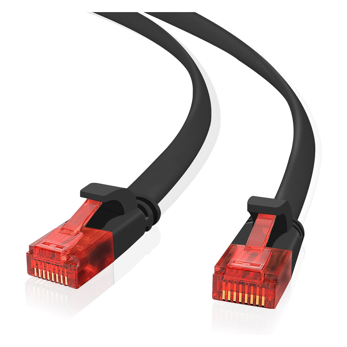 helos Patchkabel Cat.6 Ultraflach U/UTP AWG 32 schwarz 15,0m