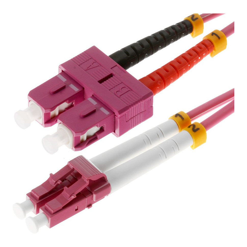 helos LWL OM4 Patchkabel Duplex LSZH 3,0mm LC/SC erikaviolett 5,0m
