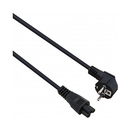 helos Netzanschlusskabel, Schutzkontaktstecker 90 auf C5, schwarz, 3,0m