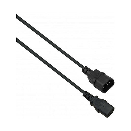 helos Kaltgertekabel Verlngerung - IEC C13 auf C14 - Stromkabel schwarz, 0,5m
