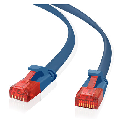 helos Patchkabel Cat.6 Ultraflach U/UTP AWG 32 blau 0,5m