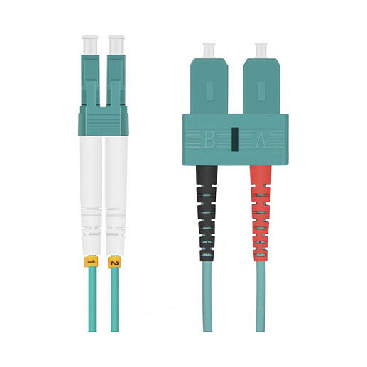 helos LWL OM3 Patchkabel Duplex LSZH 3,0mm LC/SC aqua 0,5m