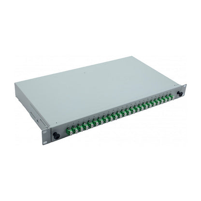 helos LWL 19" Spleissbox 24 x LC/APC Duplex OS2, spleifertig, grau