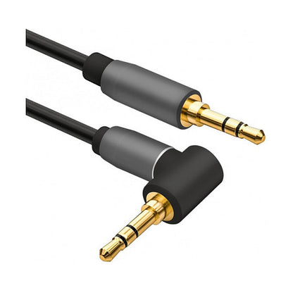 helos Anschlusskabel, Klinke 3,5mm Stecker/Stecker 90, PREMIUM, 3,0m, schwarz