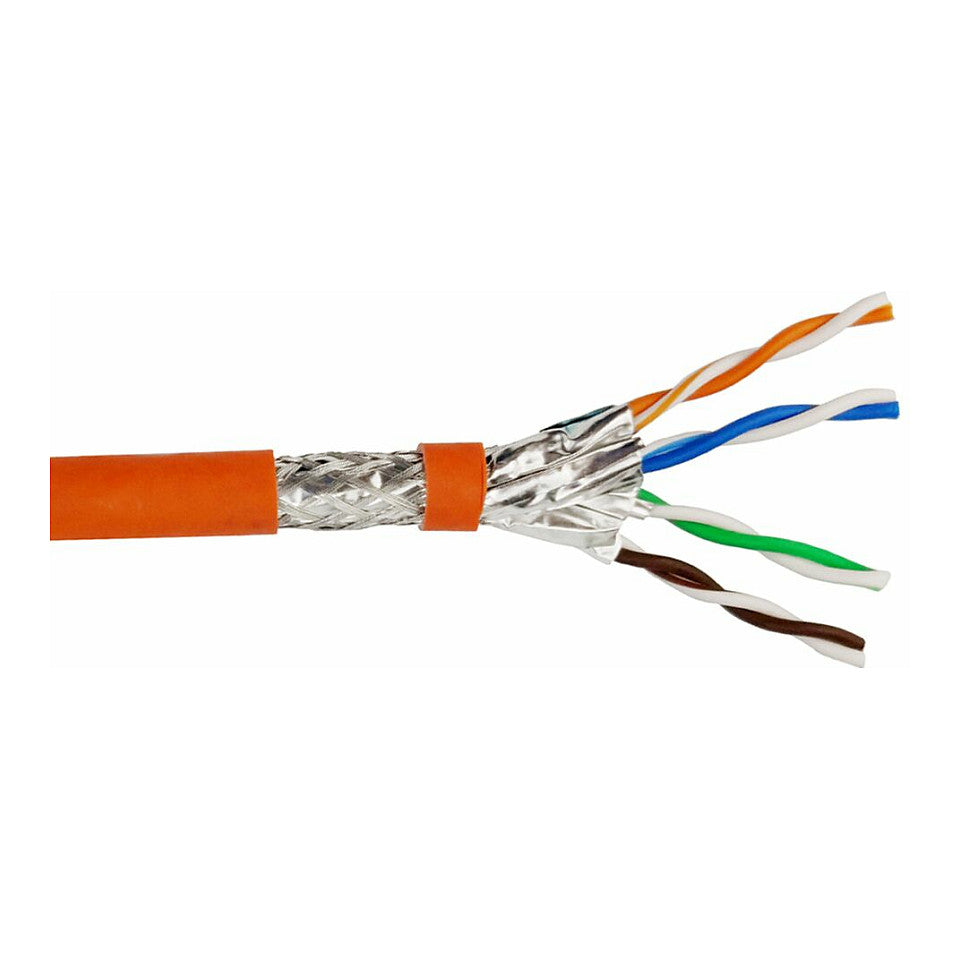 helos Cat.7 Verlegekabel AWG 23 LSZH 1000MHz CPR Dca 500m Trommel orange
