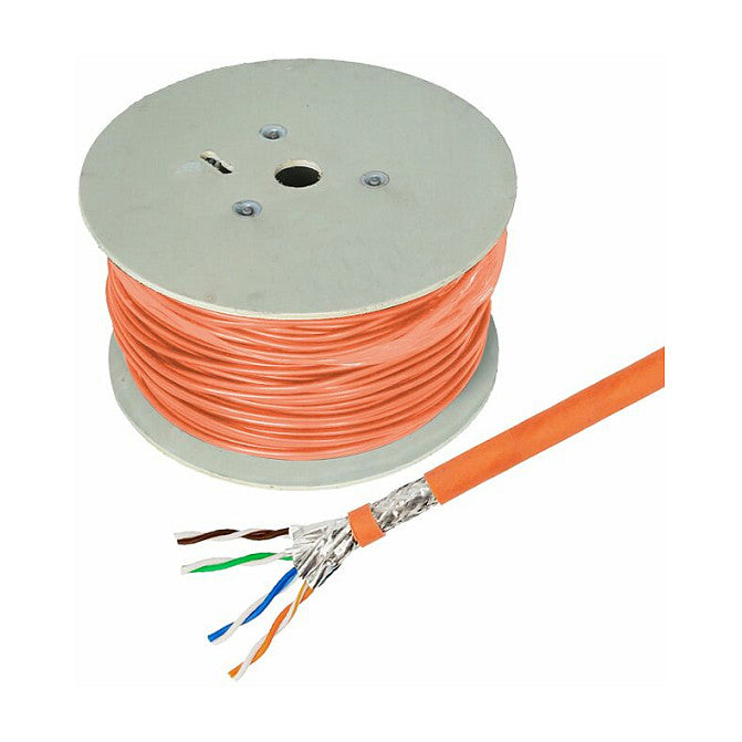 helos Cat.7 Verlegekabel AWG 23 LSZH 1000MHz CPR Dca 500m Trommel orange