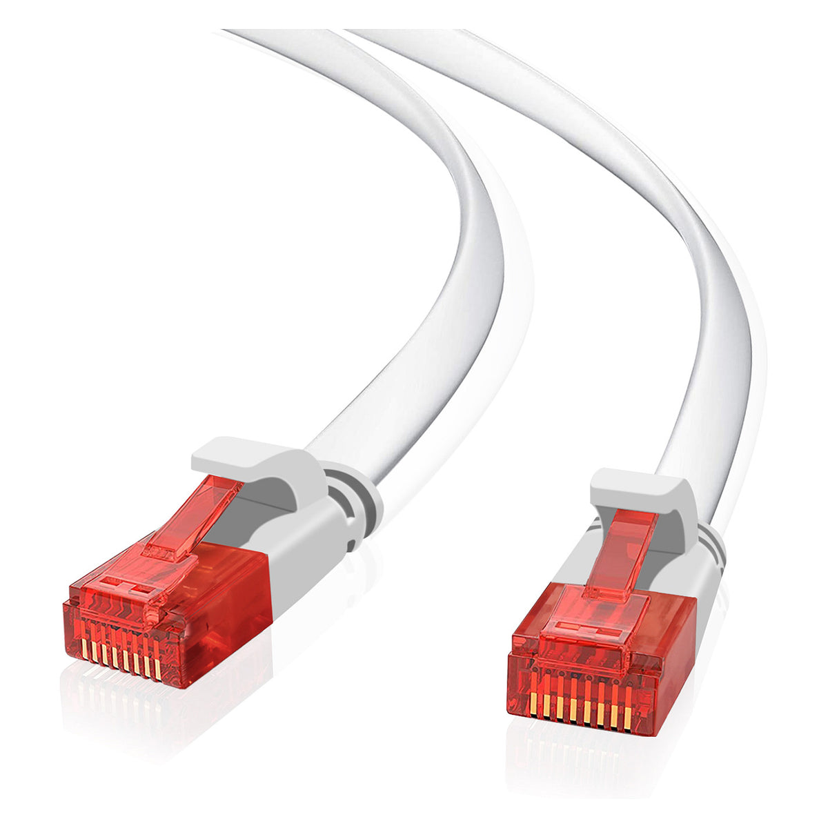 helos Patchkabel Cat.6 Ultraflach U/UTP AWG 32 wei 15,0m