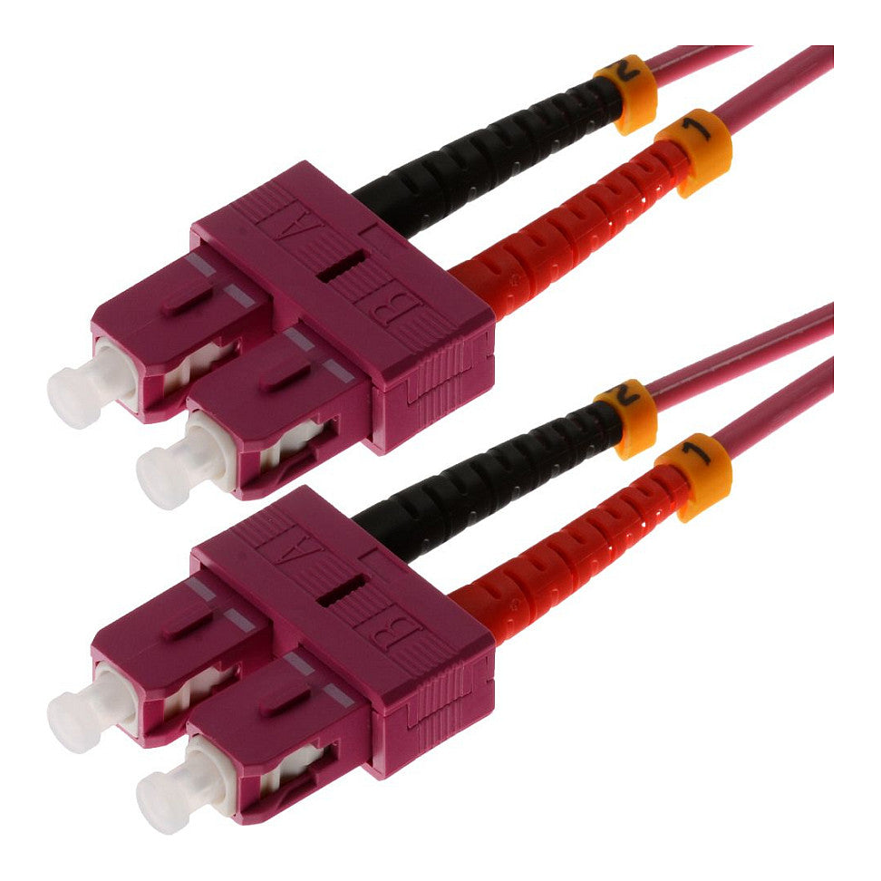 helos LWL OM4 Patchkabel Duplex LSZH 3,0mm SC/SC erikaviolett 1,0m