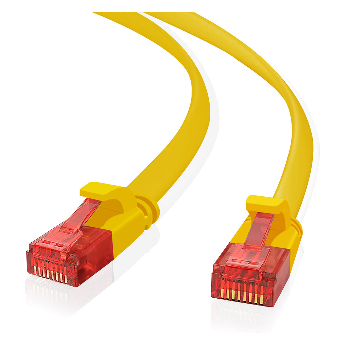 helos Patchkabel Cat.6 Ultraflach U/UTP AWG 32 gelb 20,0m