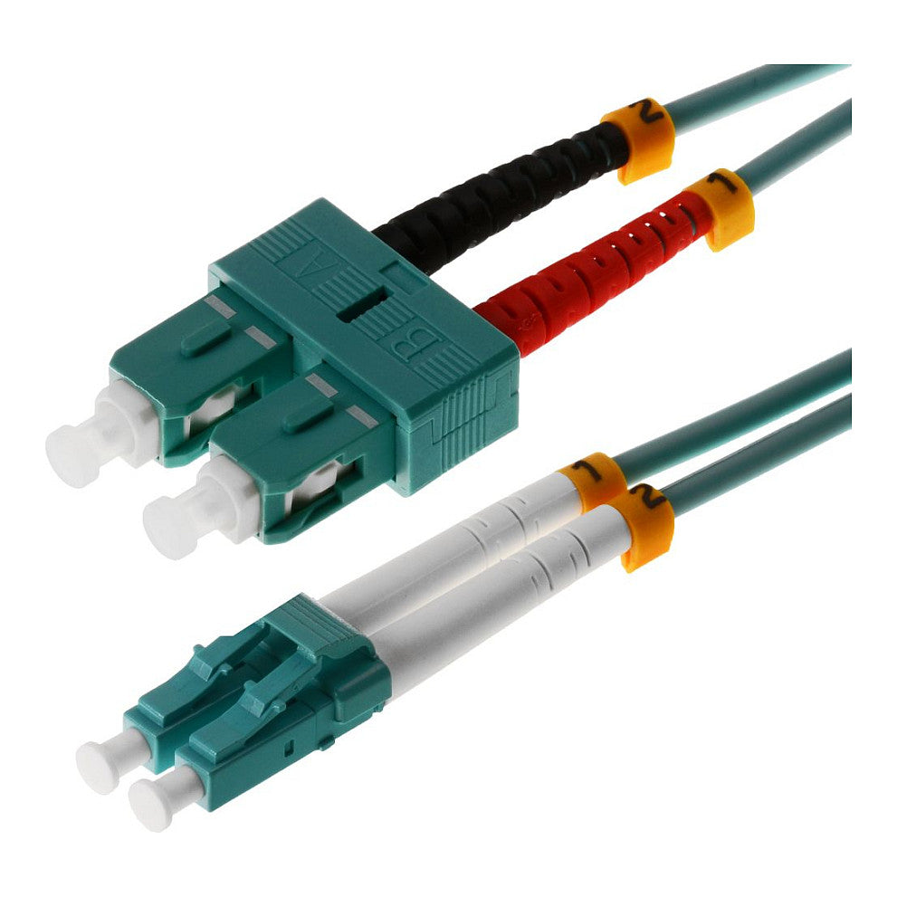 helos LWL OM3 Patchkabel Duplex LSZH 3,0mm LC/SC aqua 10,0m