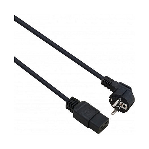 helos Netzanschlusskabel, Schutzkontaktstecker 90 auf C19, schwarz, 3,0m