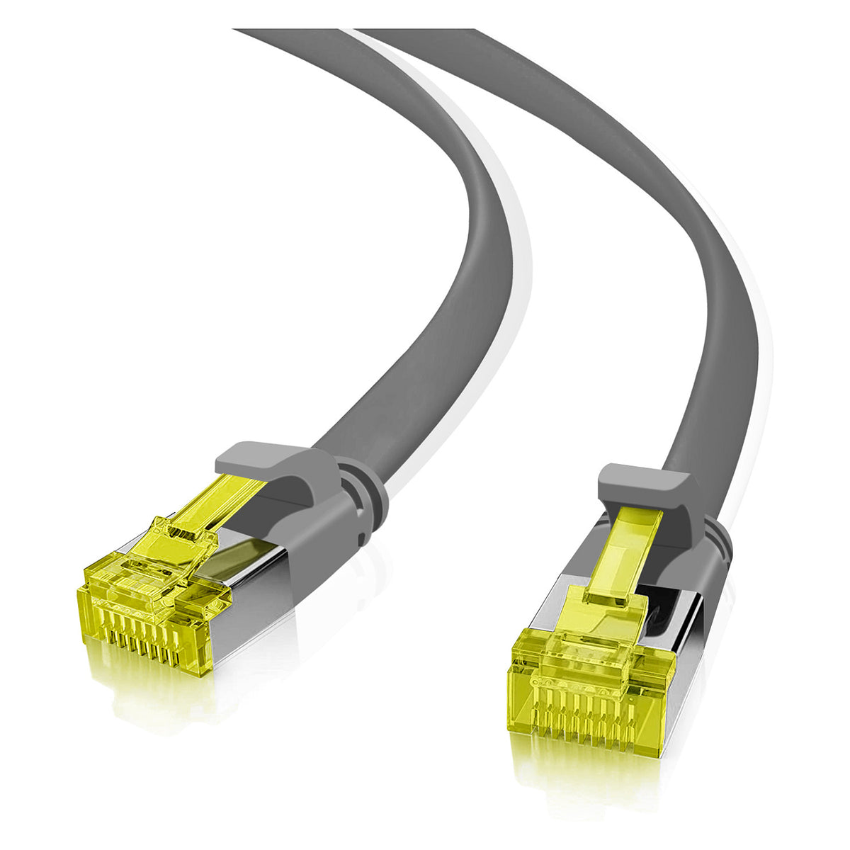 helos Patchkabel Cat.6a Ultraflach U/FTP AWG 32 grau 15,0m